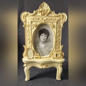 Antique/Vintage Dresser Ivory color W/Gold leaf Frame